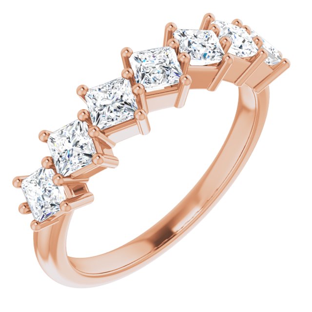 1.26 ct. Princess Cut Diamond Wedding Band 7 Stone Anniversary Ring-VIRABYANI